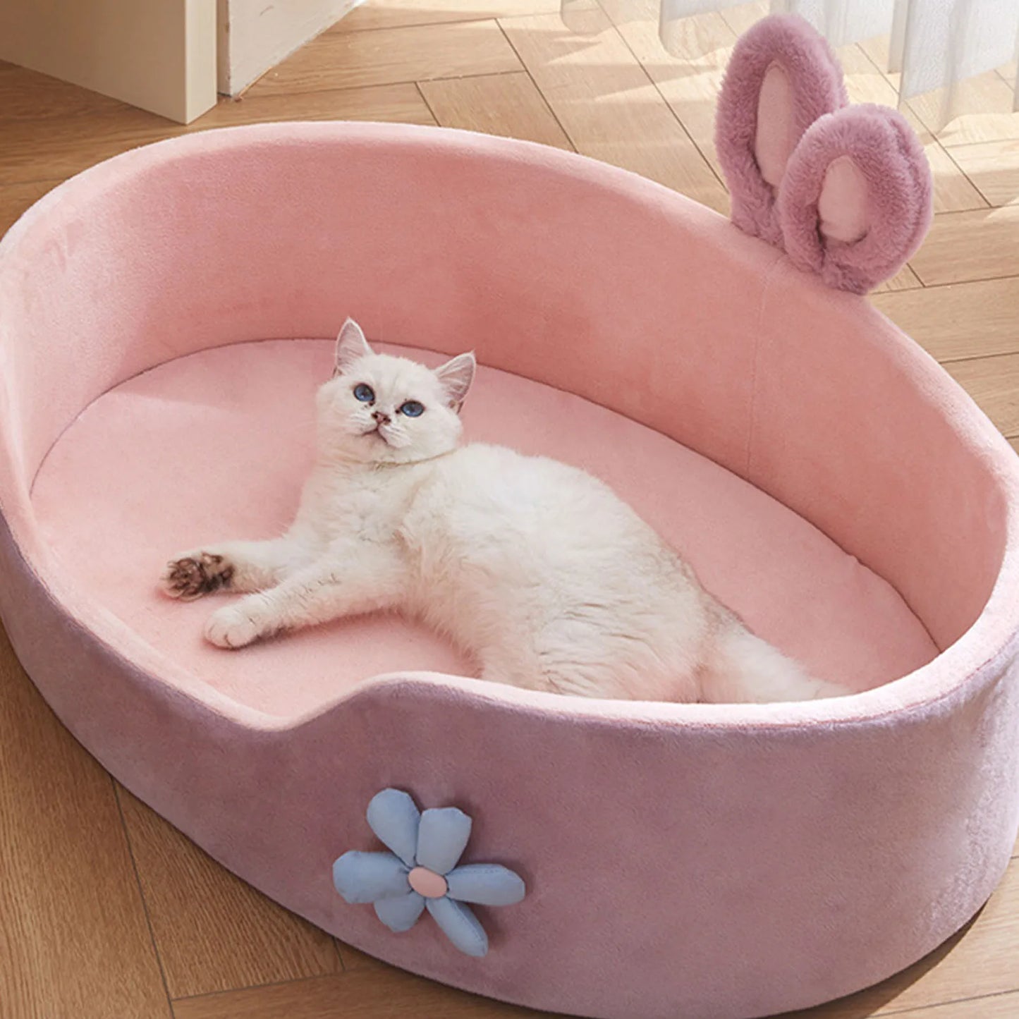 Warm and Soft Pink Pet Bed