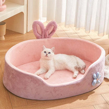Warm and Soft Pink Pet Bed