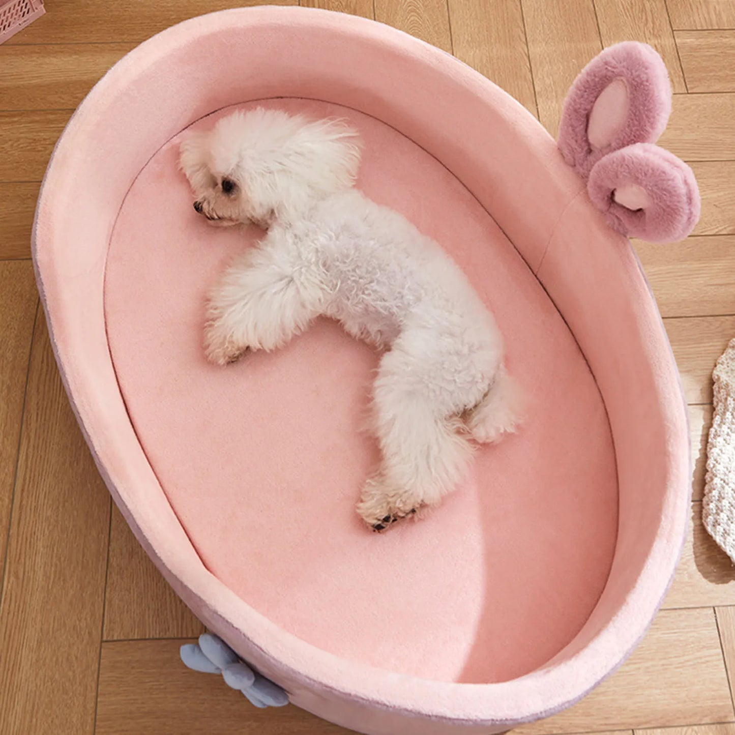 Warm and Soft Pink Pet Bed