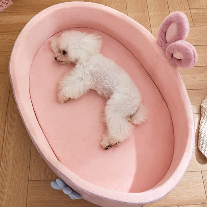 Warm and Soft Pink Pet Bed