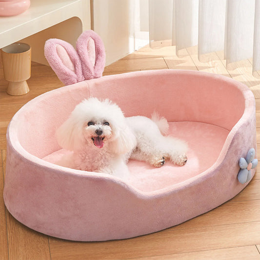 Warm and Soft Pink Pet Bed