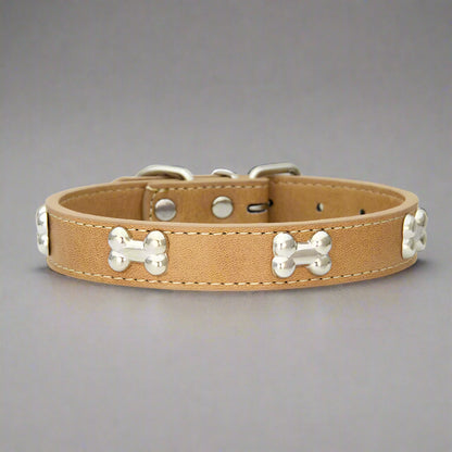Bone Leather Pet Collar