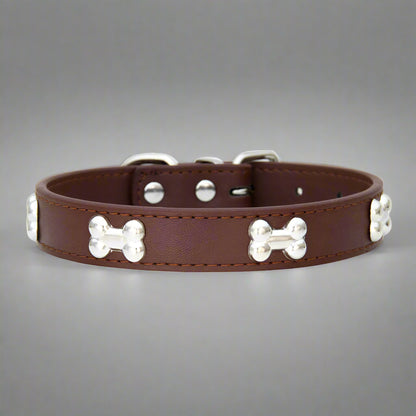 Bone Leather Pet Collar