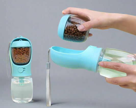 Portable Pets Water Bottle with Storage Food